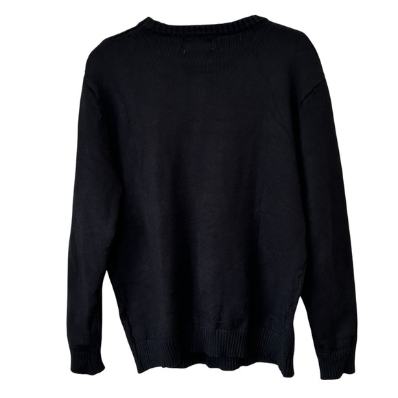 Oxknitstore Stripe Crew Neck Sweater Mens Large Retro Preppy Golf Classic Goth - Picture 2 of 11